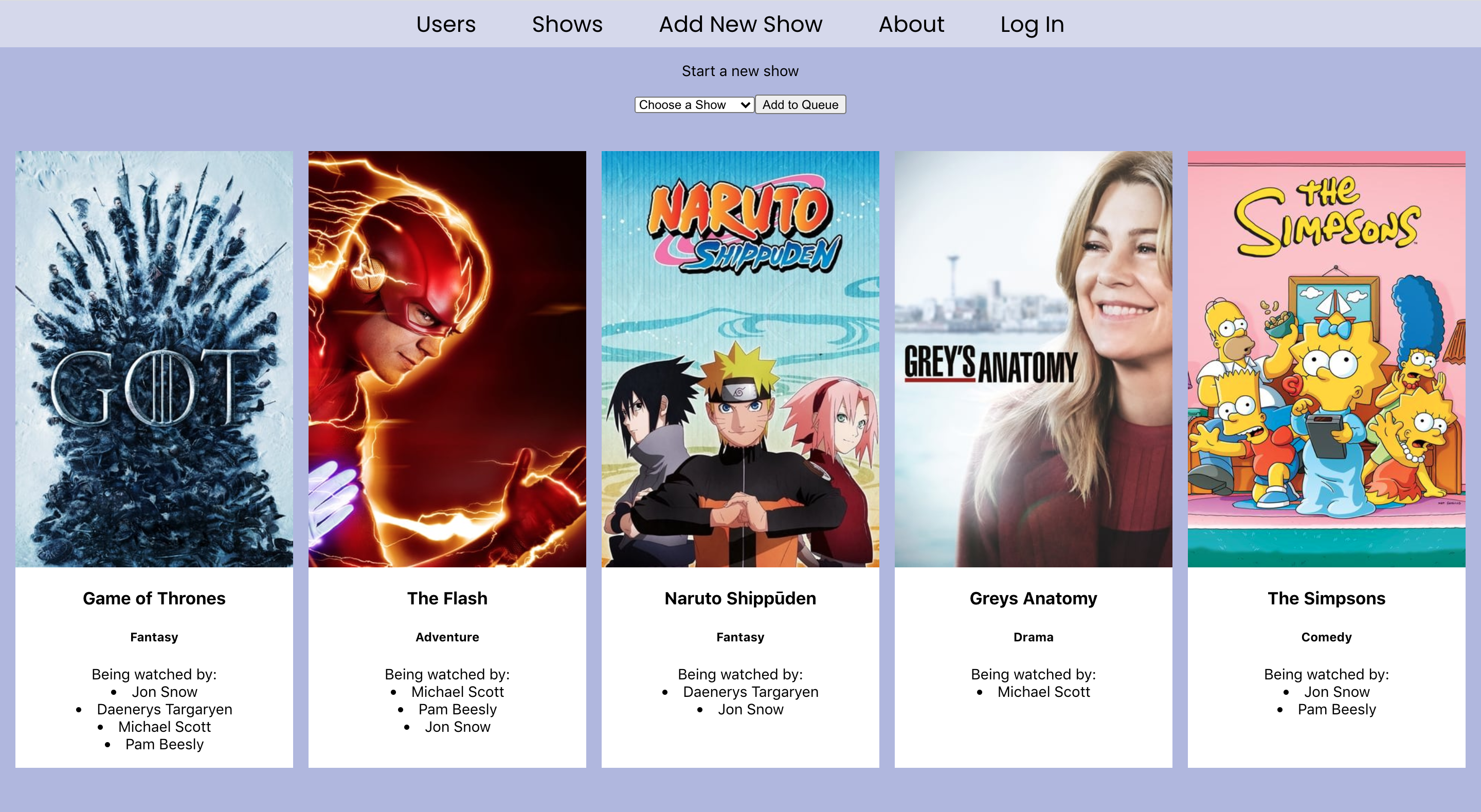 Screenshot of BriFlix project