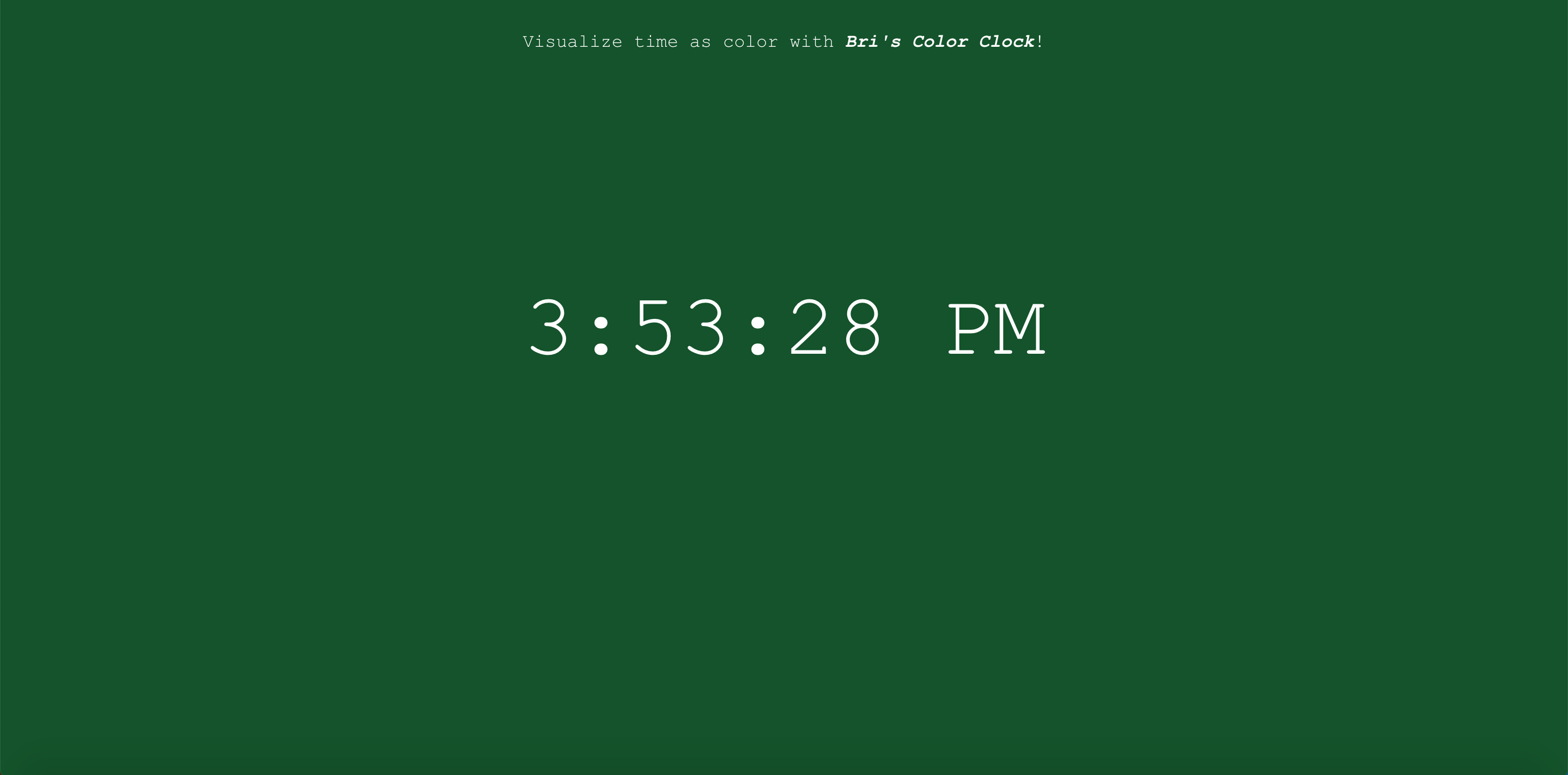 Screenshot of Bri's Color Clock project